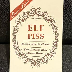 Elf Piss - Santa sac- reindeer piss wine Novelty Labels